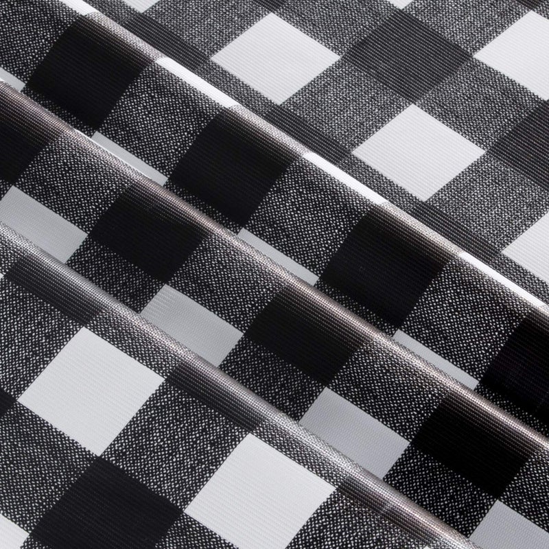 sancua Checkered Vinyl Rectangle Tablecloth - 60 x 84 Inch - 100% Waterproof Oil Spill Proof PVC Table Cloth, Wipe Clean Table Cover for Dining Tables, Buffet Parties and Camping, Black and White - Image 4